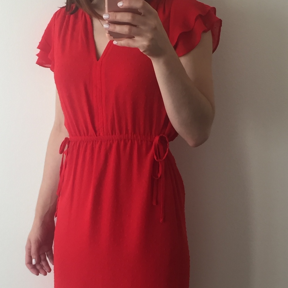 H&M Red Business Casual Summer Mini Dress
